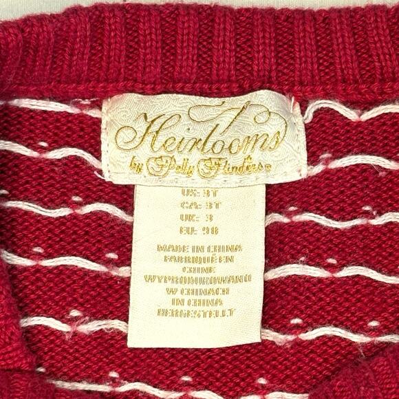Heirloom by Poly Flinders Fair Isle Sweater Dress Girls 3T | Red Christmas - Picture 7 of 8